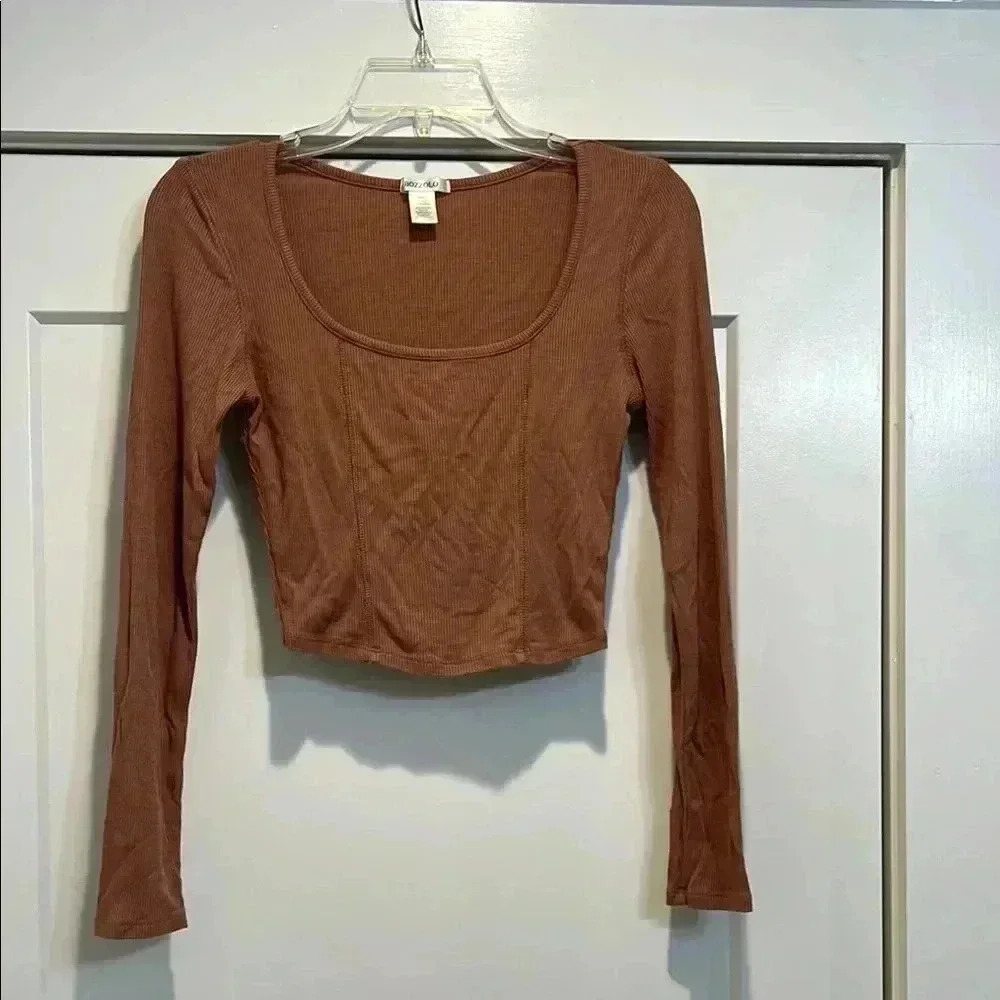 Bozzolo rustic brown colored crop top size small.